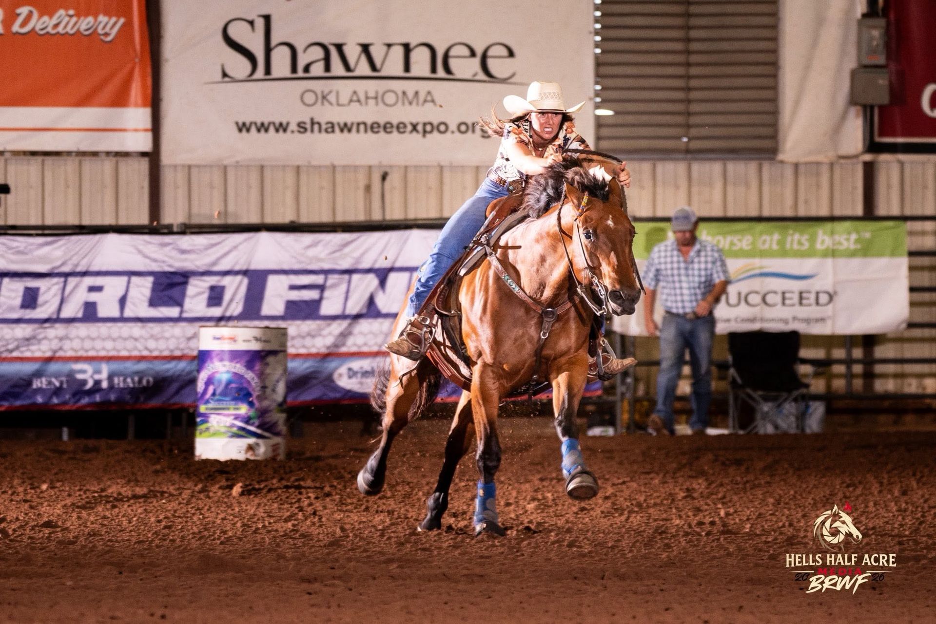 Barrel racing at the Heart of Oklahoma Expo Center